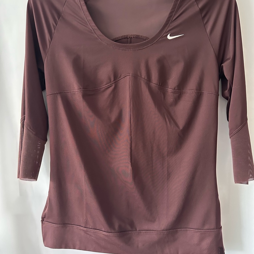Nike Women's Rich Brown Tennis 3/4 sleeve top